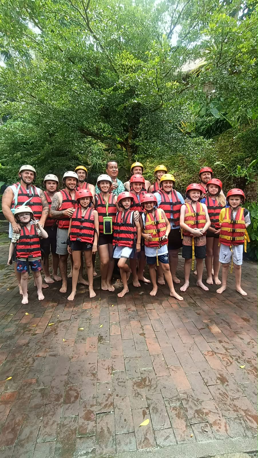 Guests tubing on the river