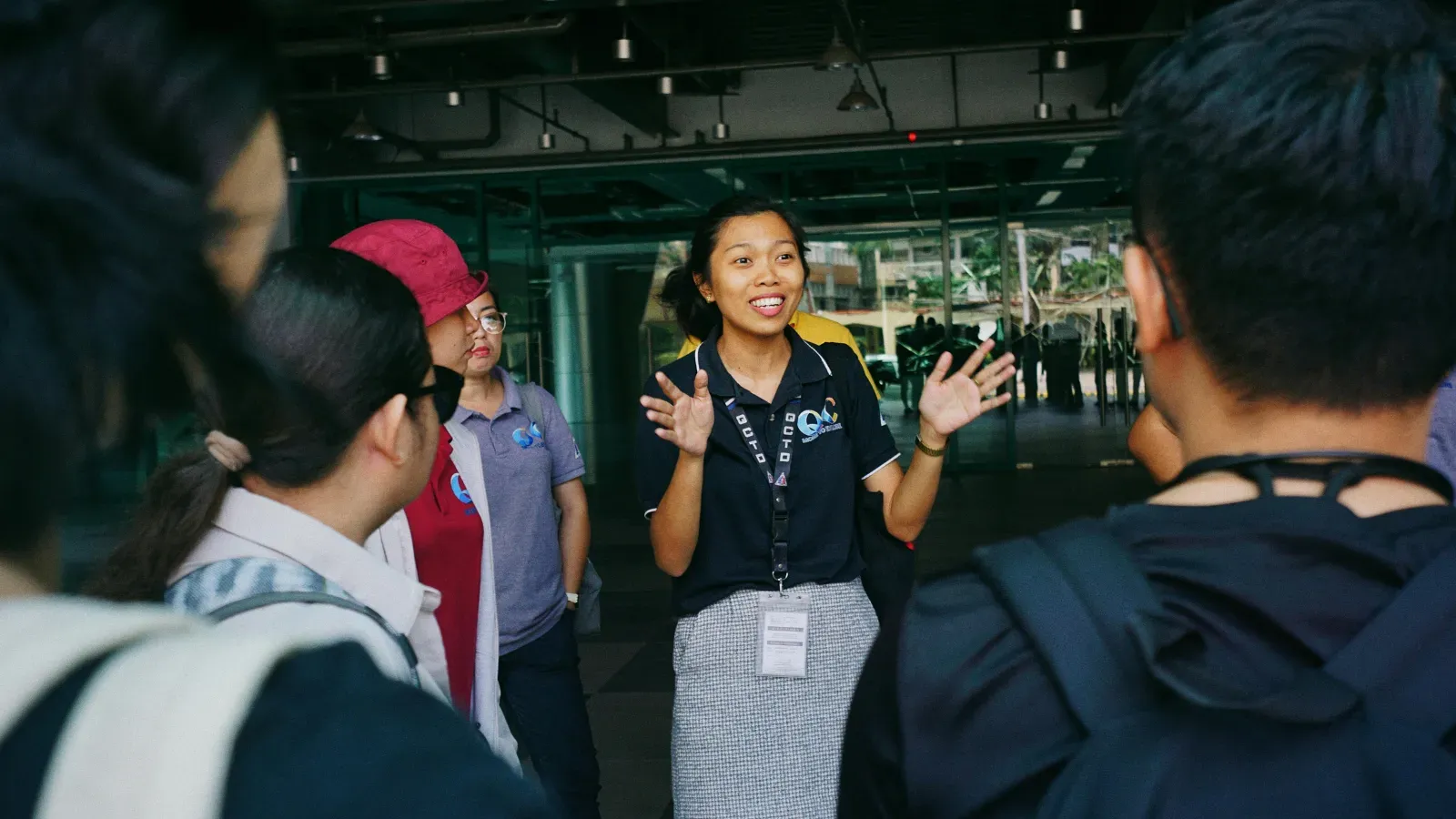 Group meeting with a guide
