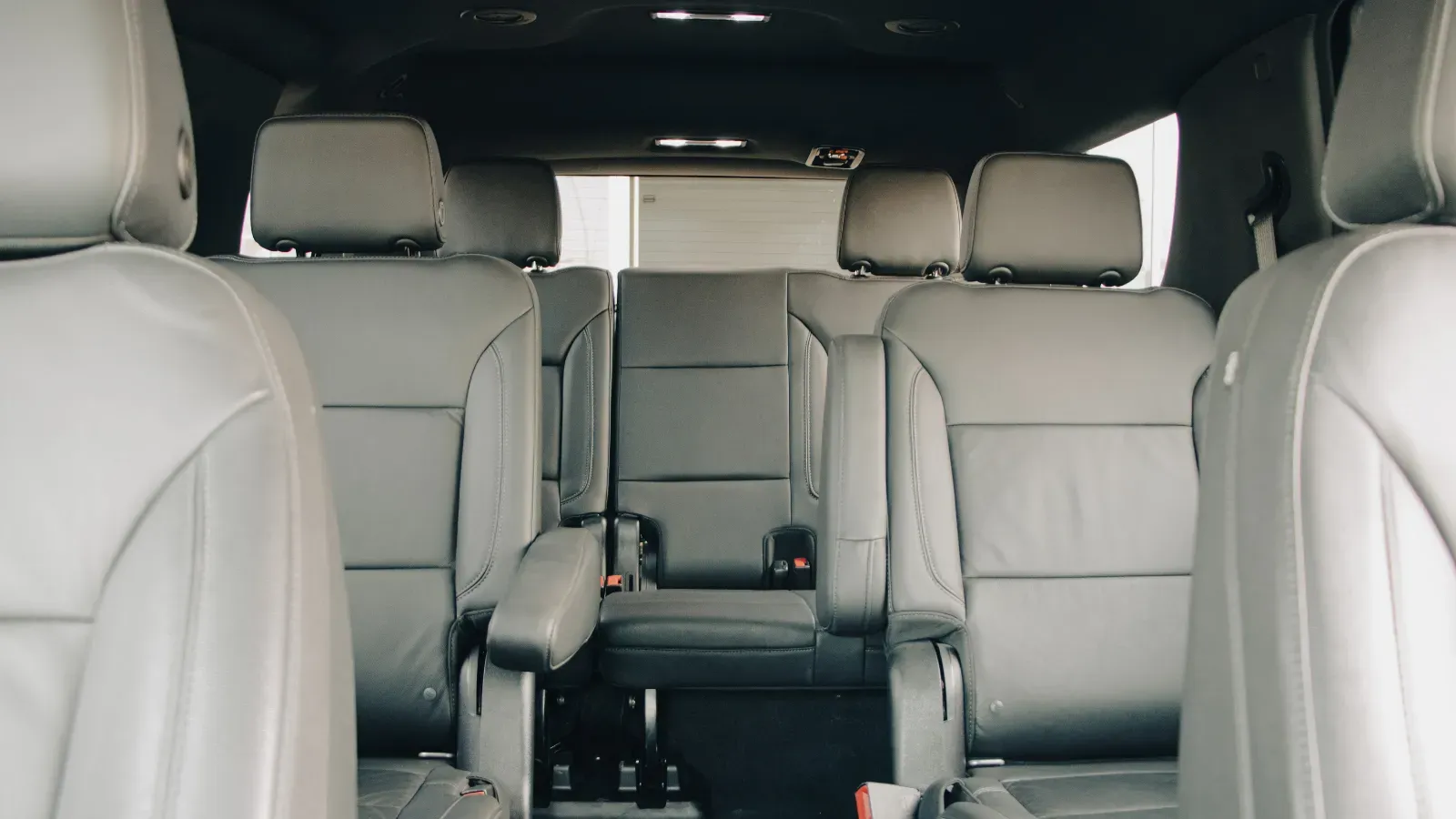 Passenger seats inside a van