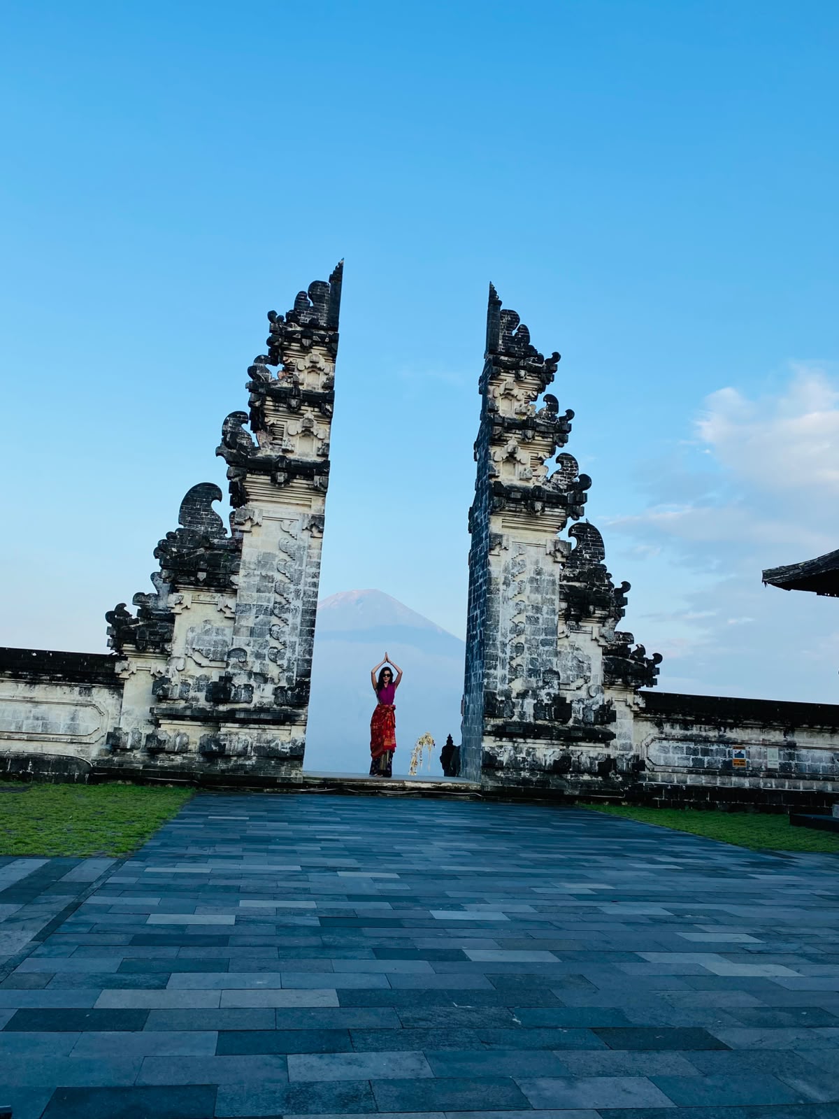 East Bali mountain landscape and traditional temple scenery