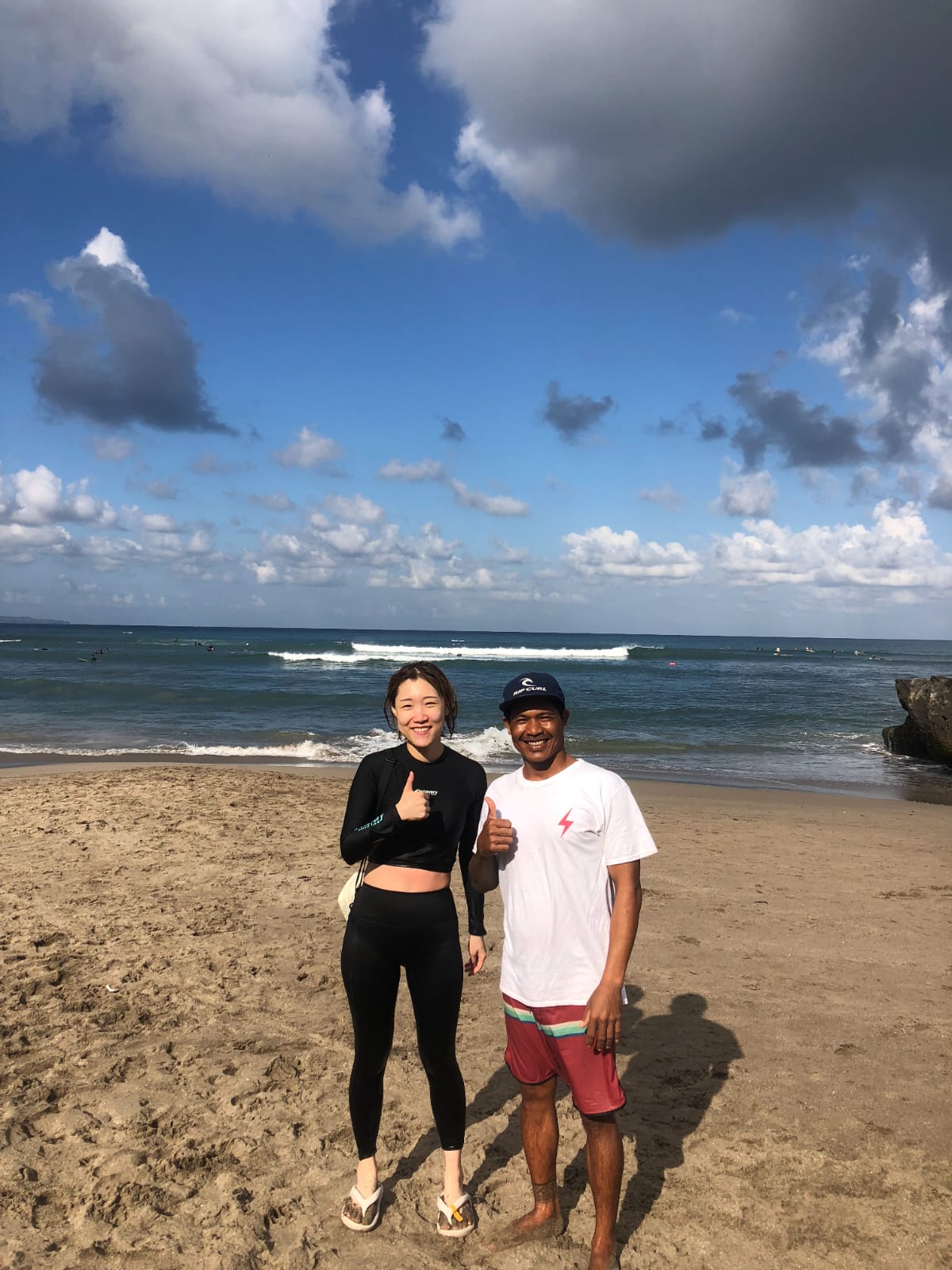 Tropical beach after surf