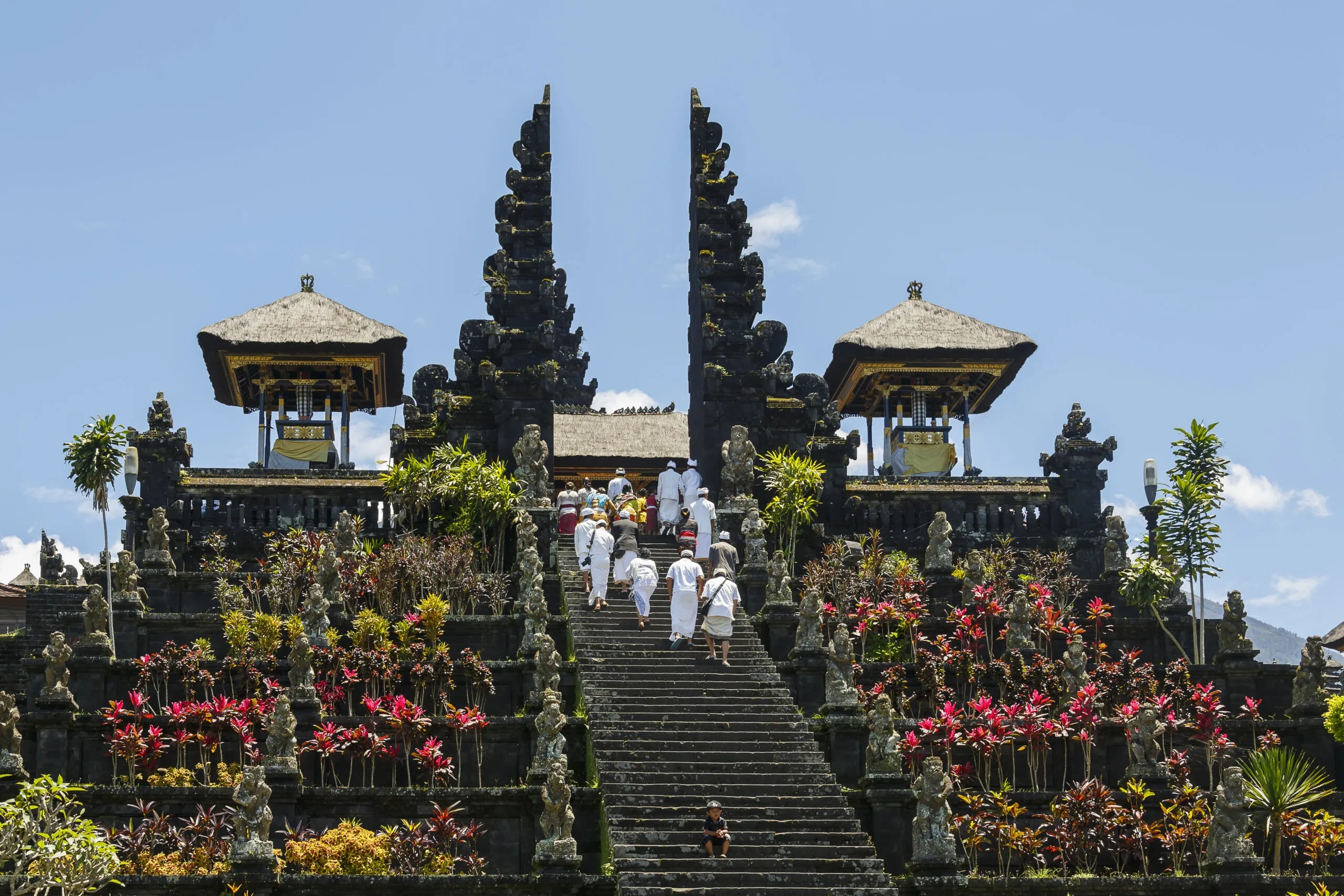 Temple roofs on the Besakih and Klungkung tour card