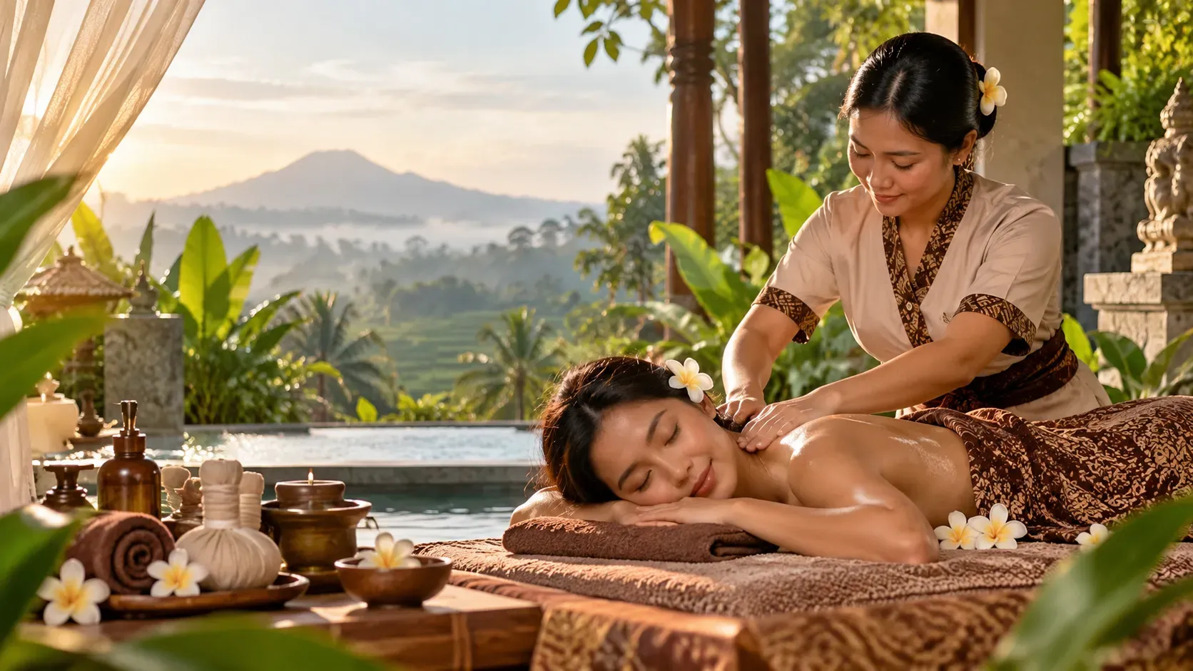 Quiet spa interior with a treatment bed and warm ambient light