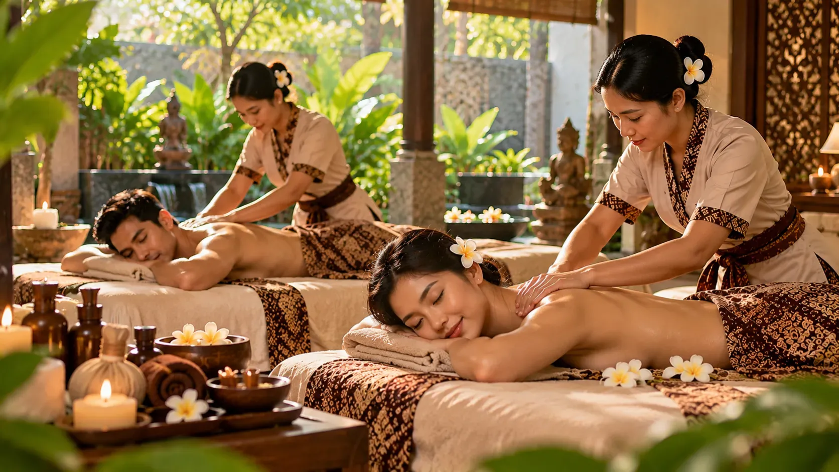 Calm spa visit with a guest resting during treatment