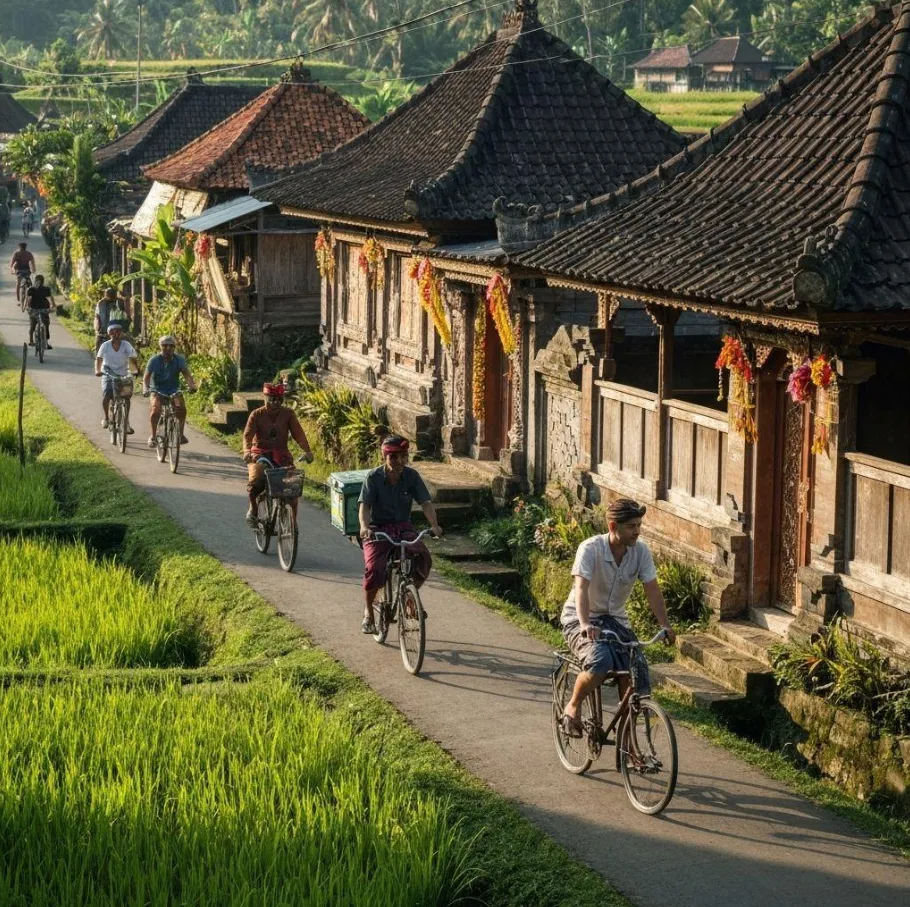 Ruta en bicicleta por pueblos y arrozales