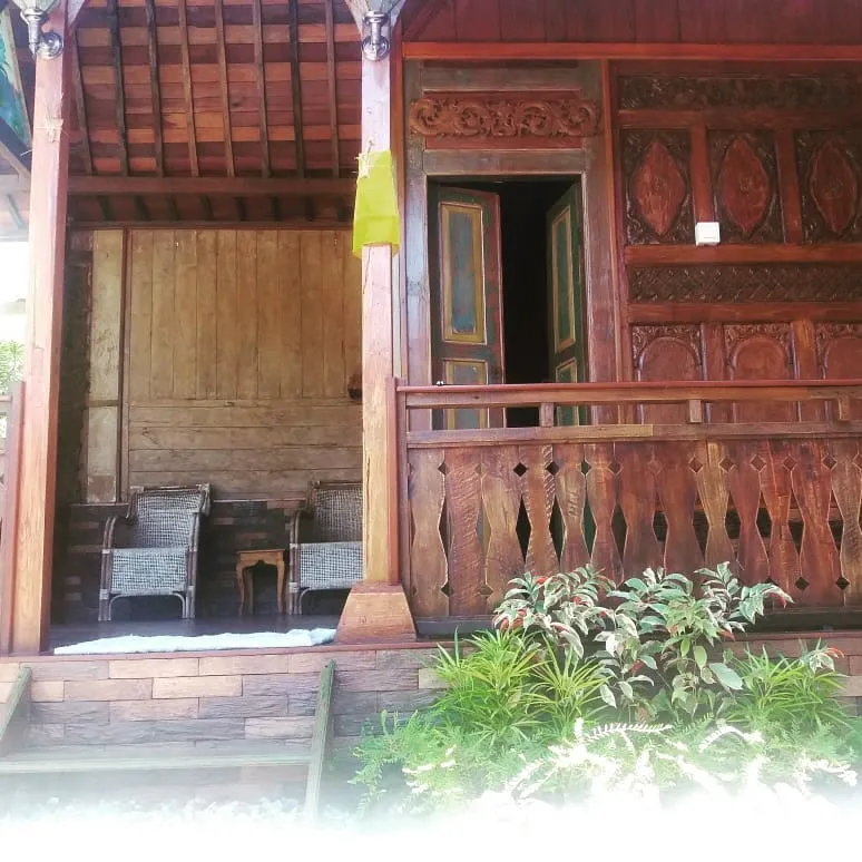 Wooden house interior and timber structure