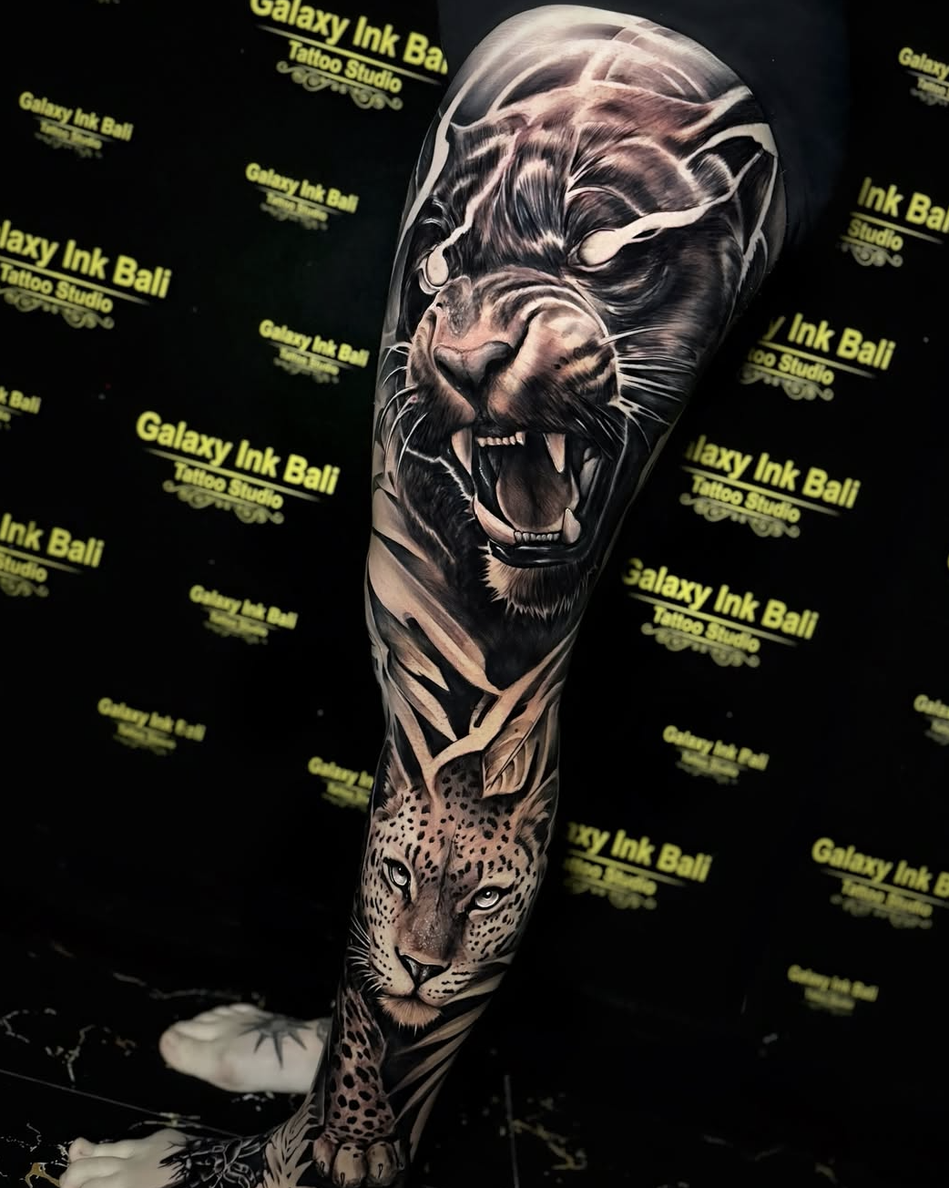 Full leg tattoo
