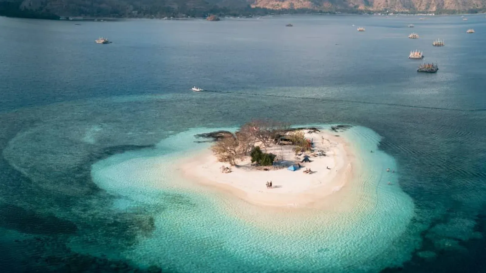 Gili Sudak island shoreline