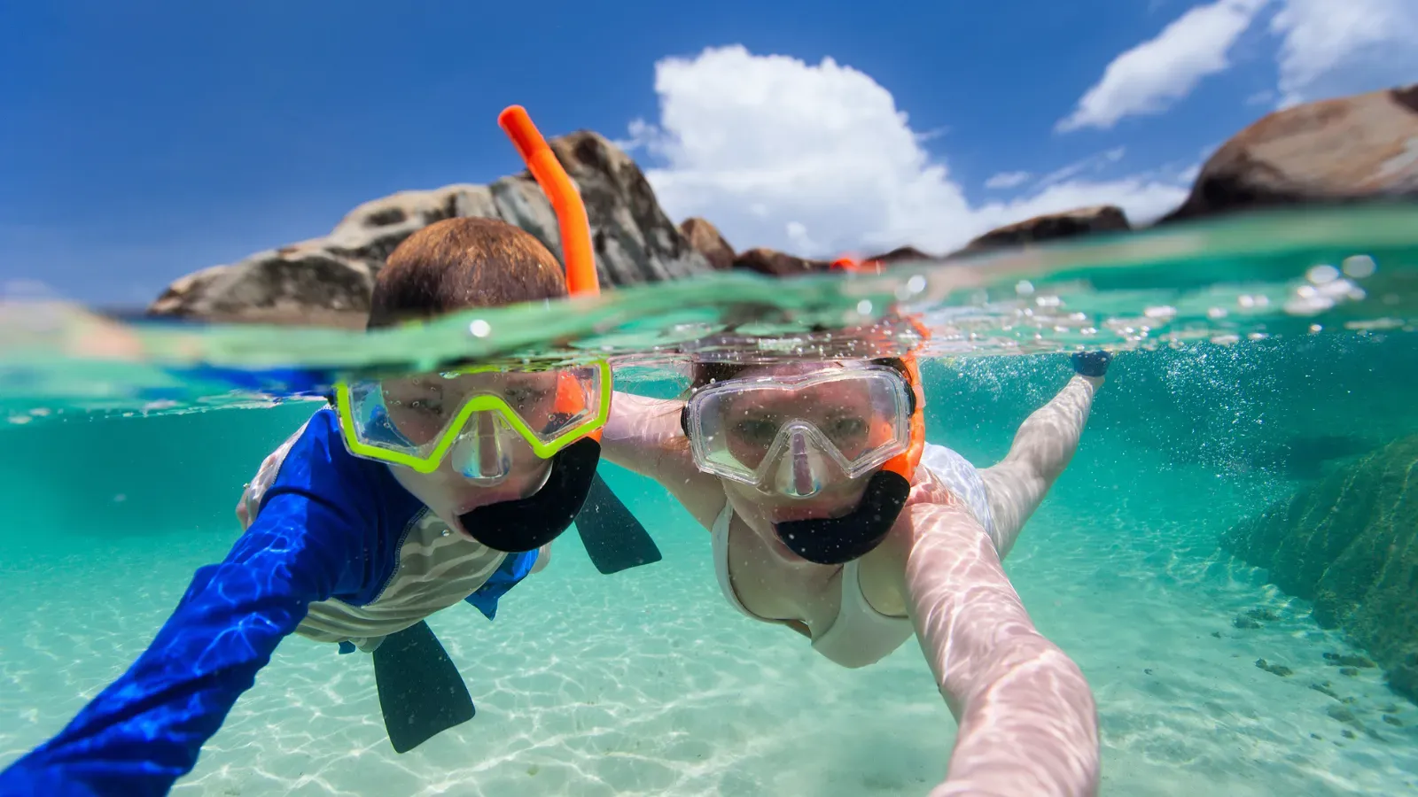 Coastal water for snorkeling at Blue Lagoon, Padang Bai