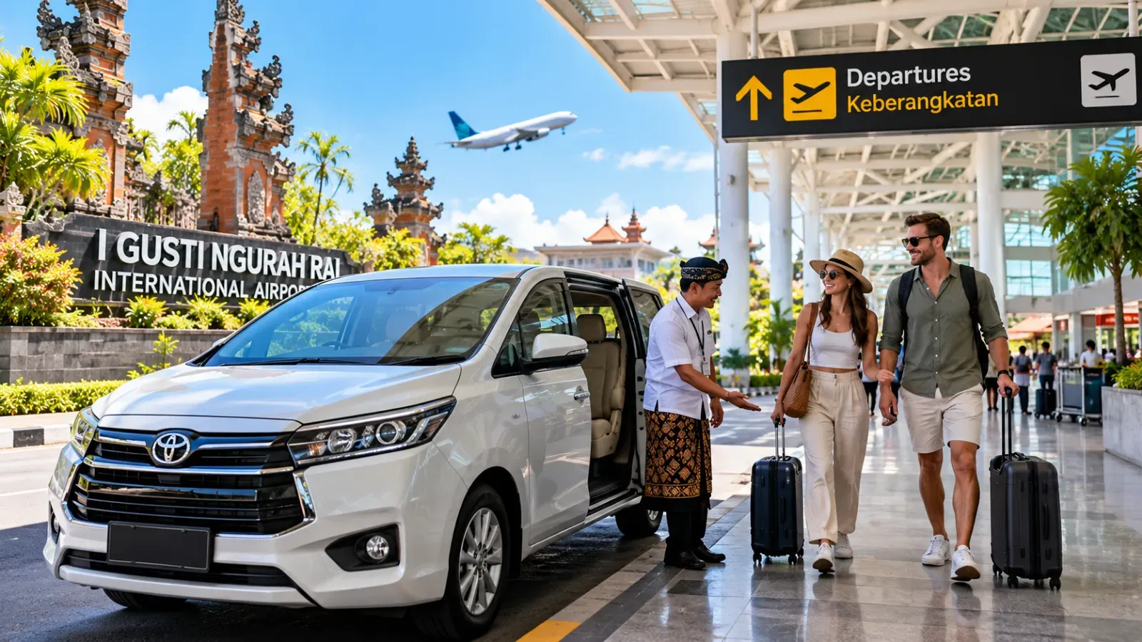 Aircraft for a hotel to airport transfer in Bali