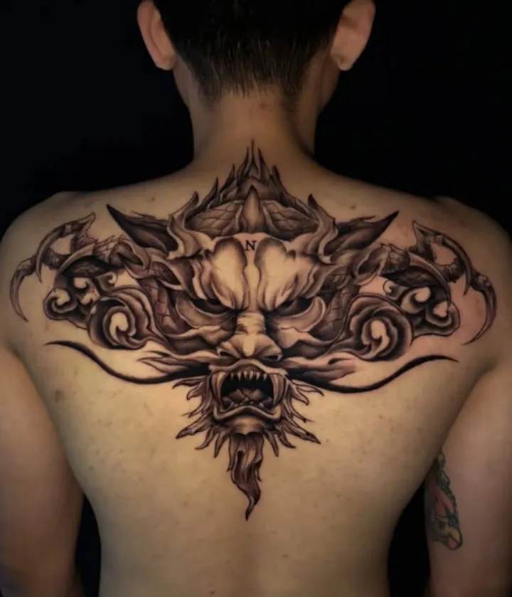 Tattoo stencil on skin