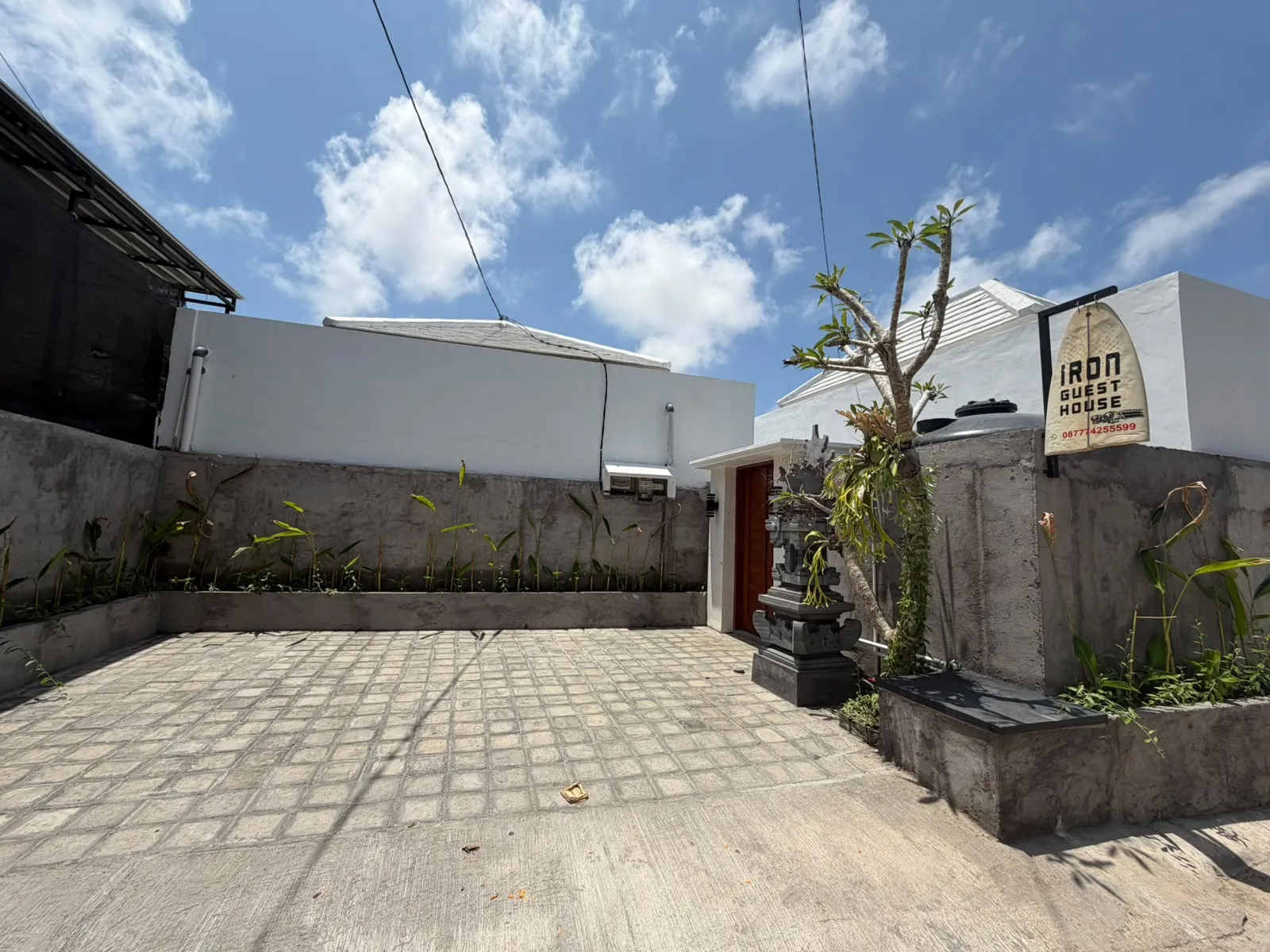 Parking area at Iron Guest House