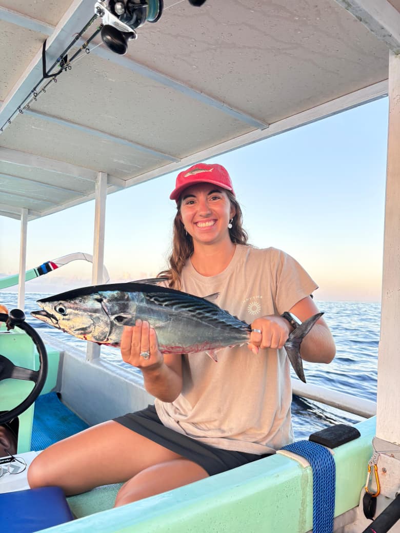Fishing trip boat adventure on calm island waters