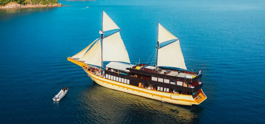Traditional Phinisi sailing Komodo