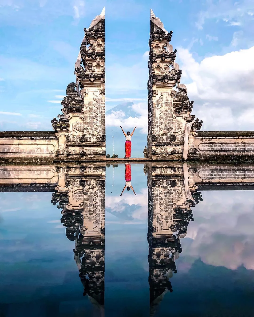 Balinese temple gates and stone stairs