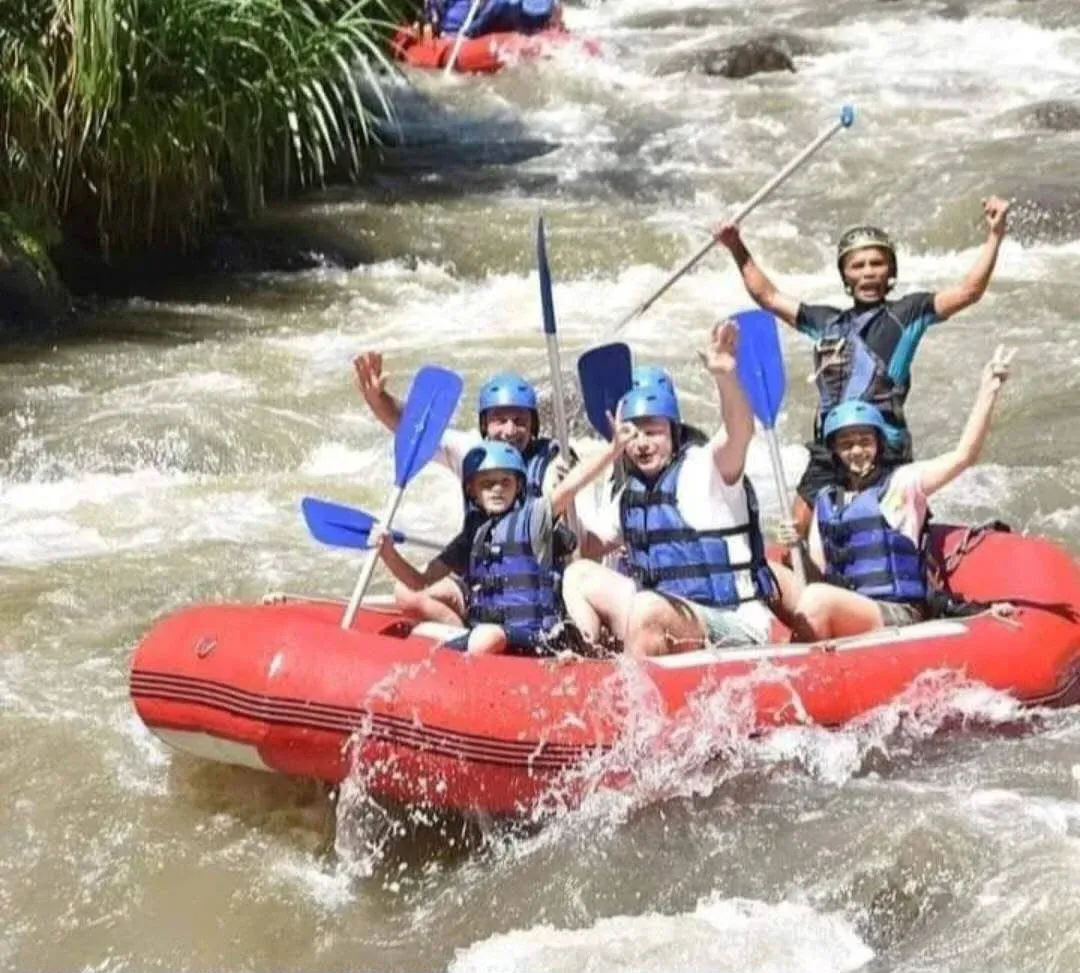 Family rafting on a Bali river