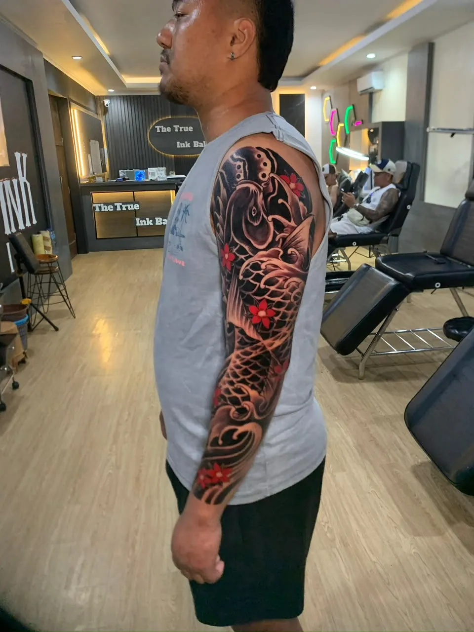 Koi sleeve in the reception of The True Ink Bali