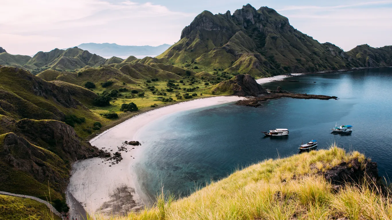 Panoramic view of Padar Island in Komodo National Park