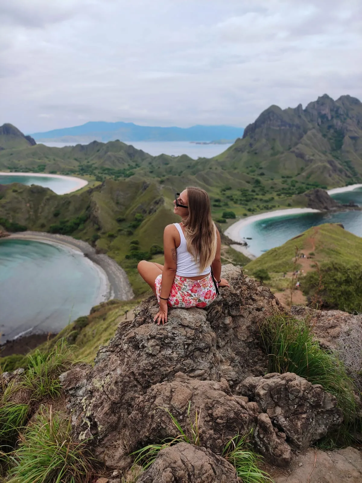 Padar Island hills and turquoise water in Komodo National Park