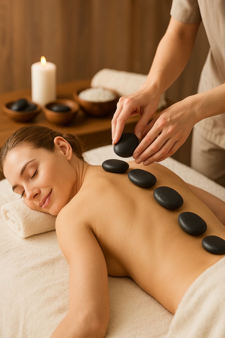 Warm stone massage