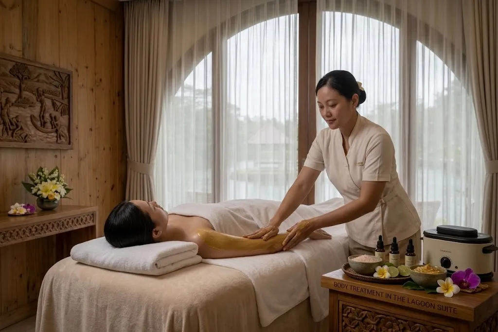 Relaxing body treatment and body scrub