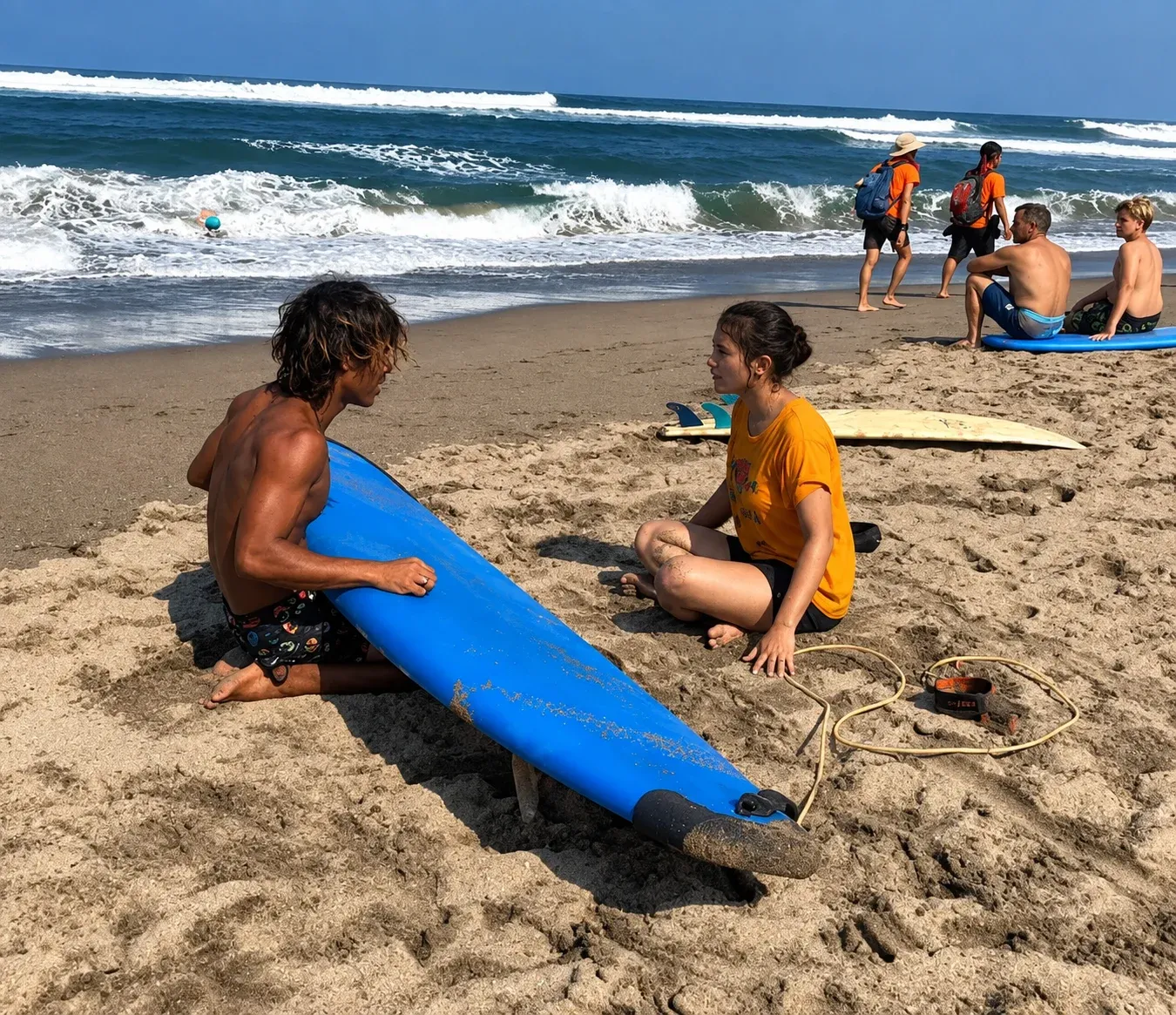 Surfboard on the sand