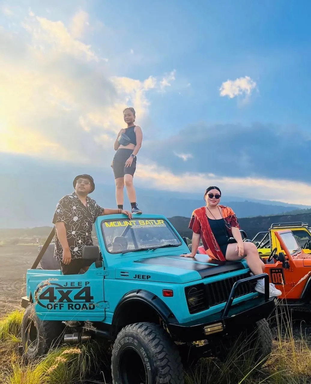 Jeep on a volcanic slope