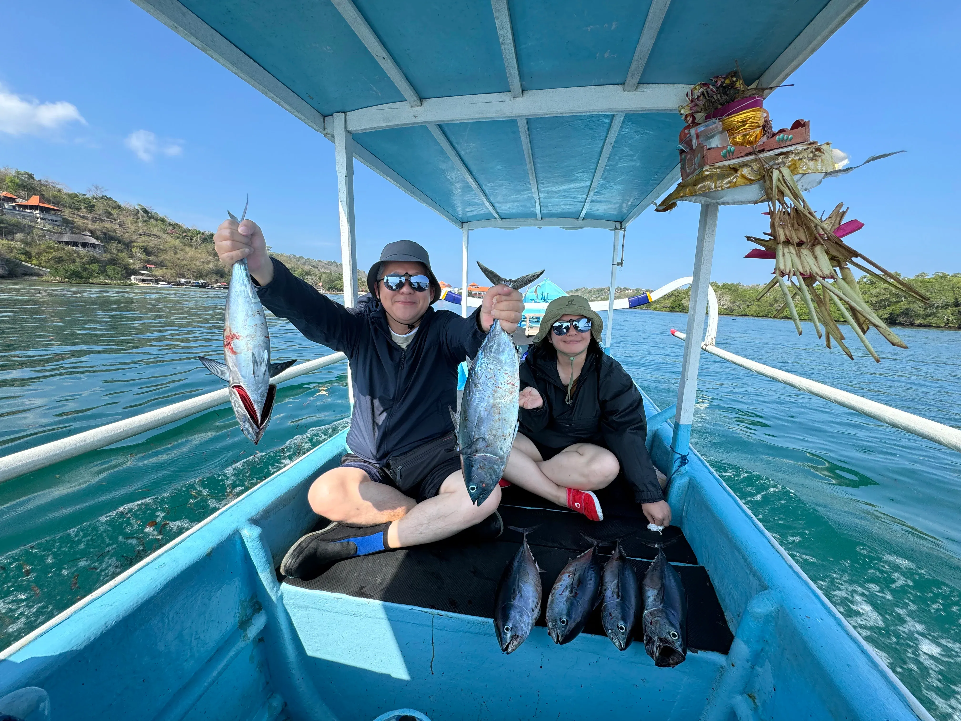 People on a private boat