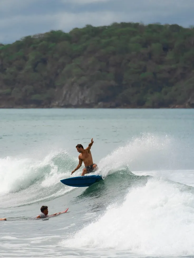 Golden Bali coastline and ocean scenery around the surf school