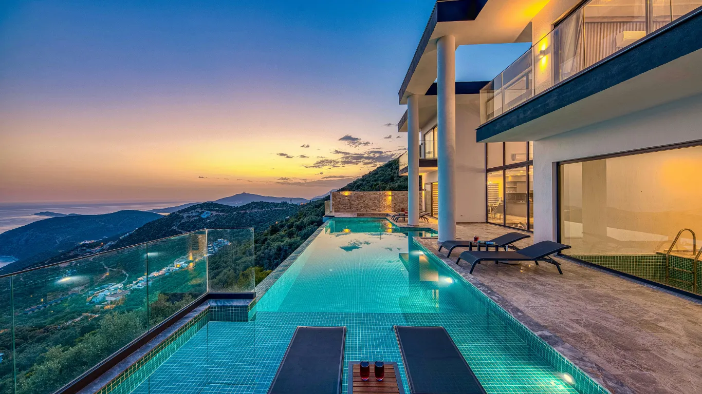 Conceptual private estate with stone and open views
