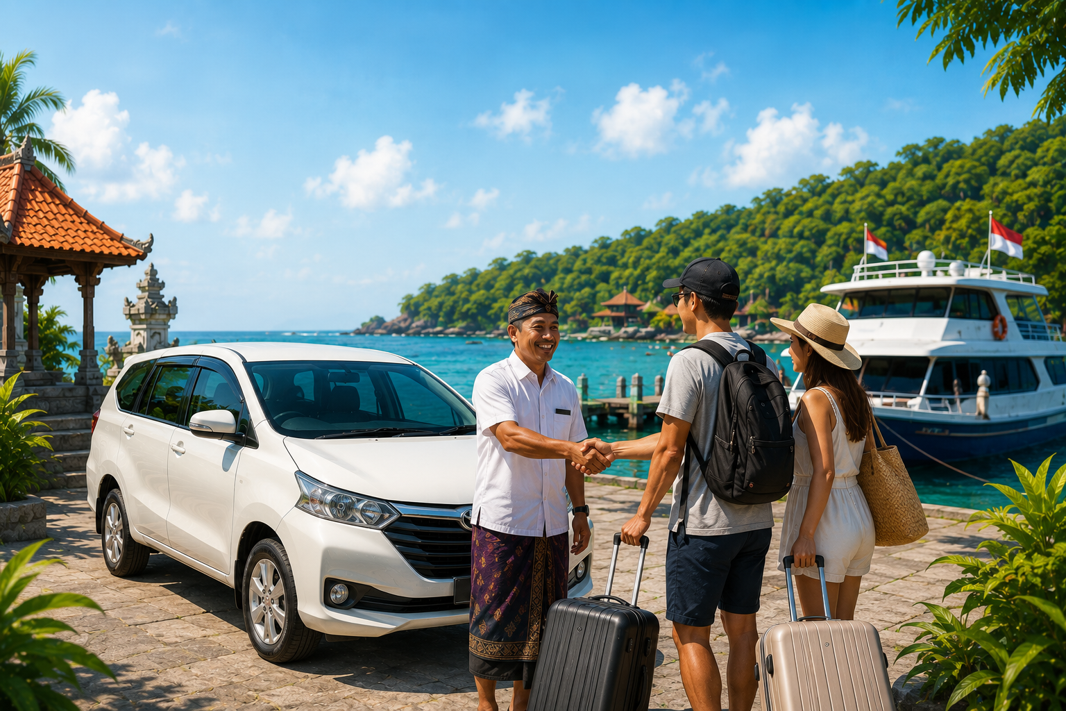 Wisatawan menikmati keindahan pantai Nusa Lembongan