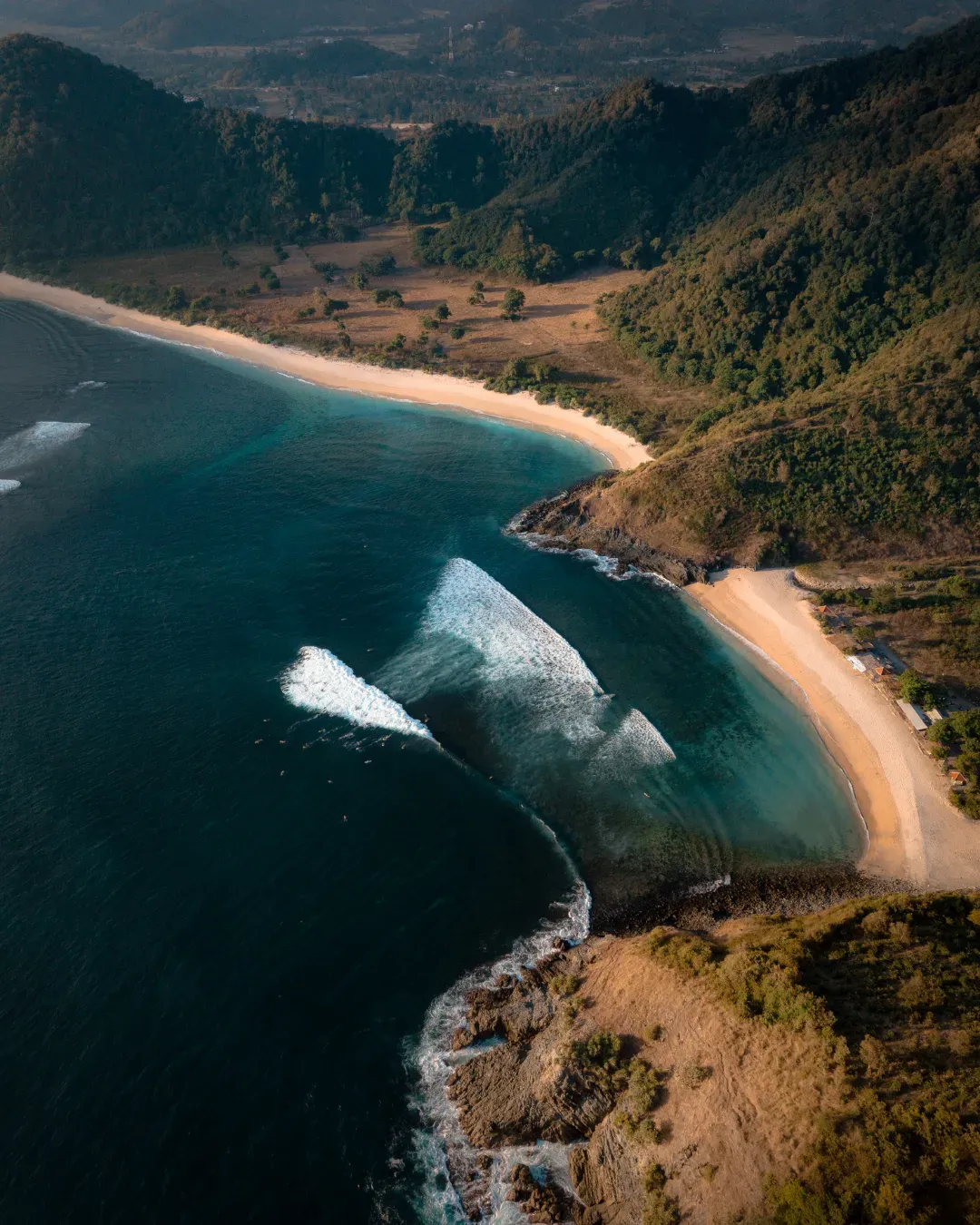 Surfboard resting beside the ocean