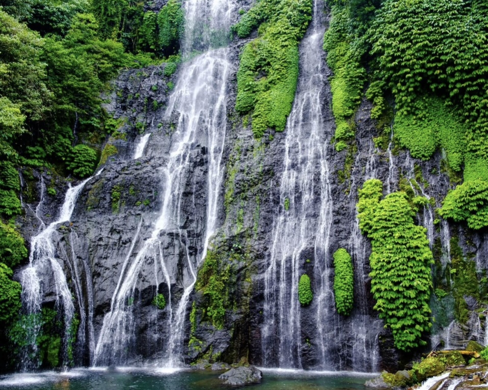 Banyumala Twin Waterfall crystal natural pools