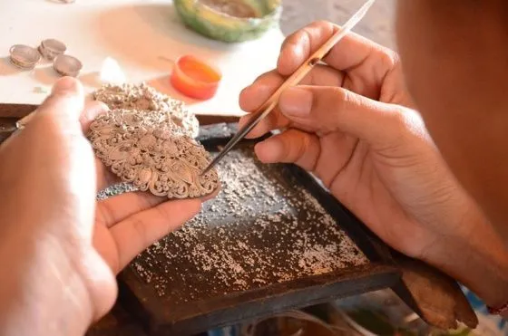 Handmade silver jewelry from a Bali silver class