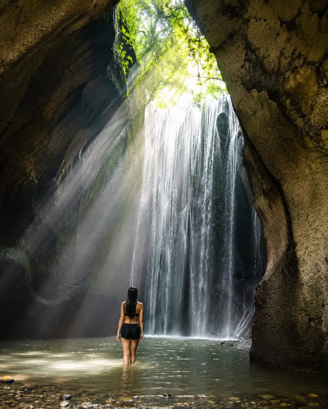 Hidden waterfall in Bali