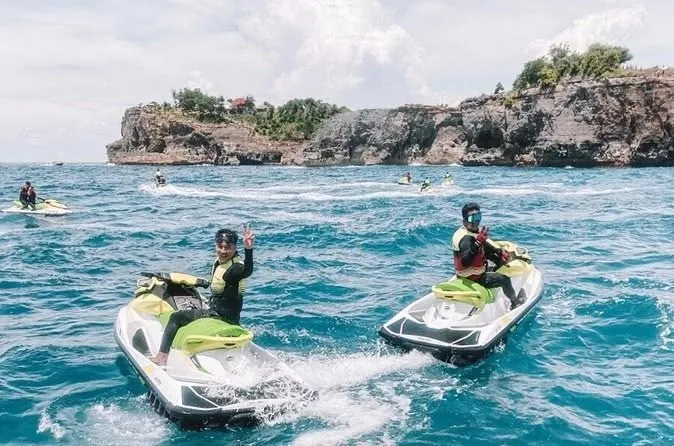 Jet ski on crystal-clear water