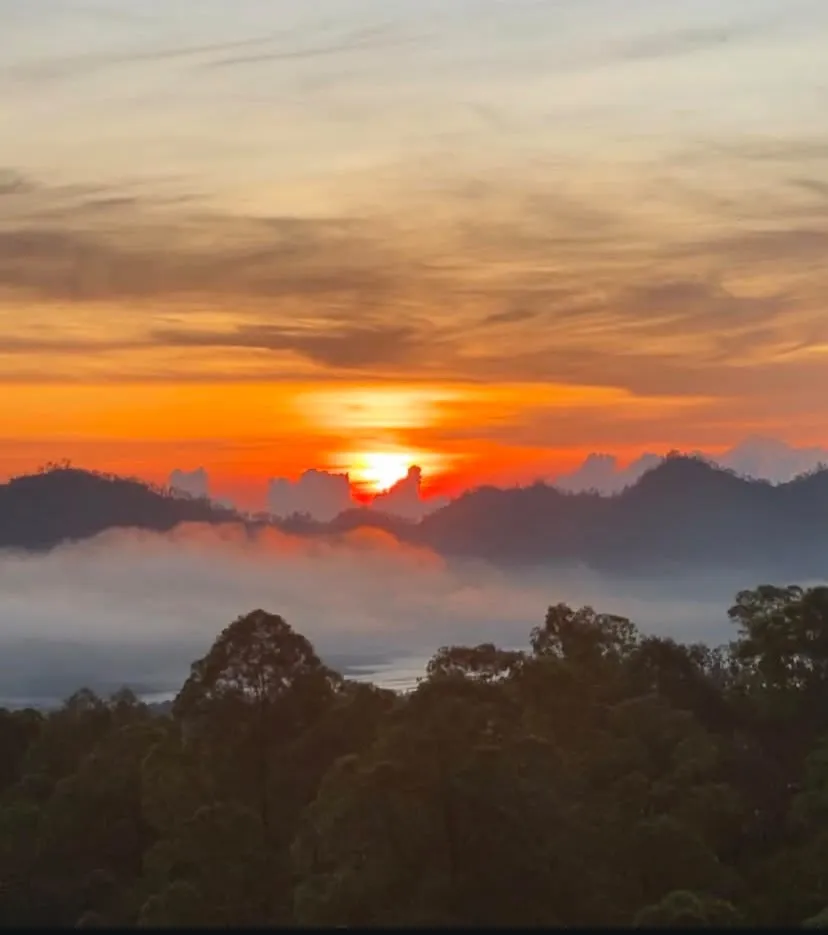Sunrise over clouds from the Kintamani highlands