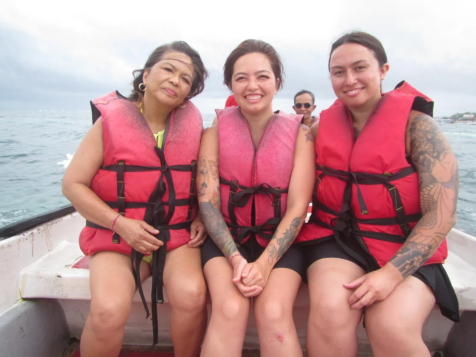 Sea walker helmet diving with tropical fish, South Bali