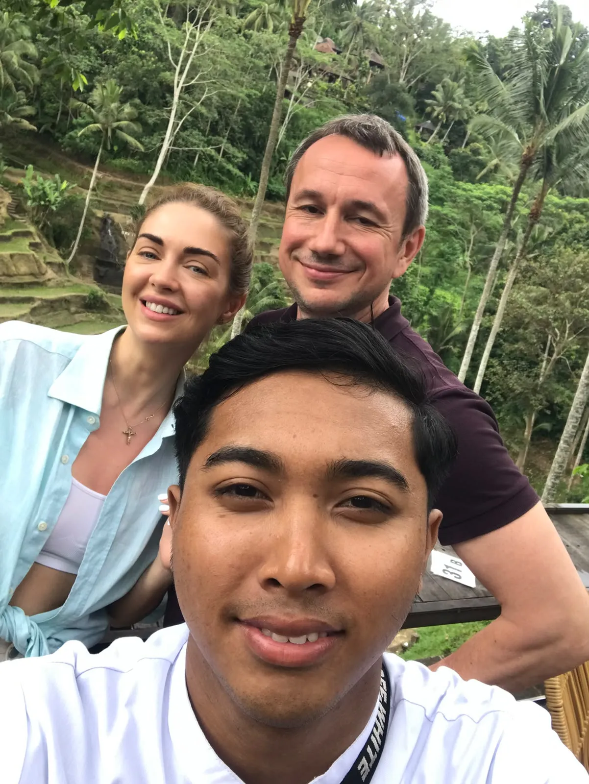 Guests and guide at Ubud rice terraces