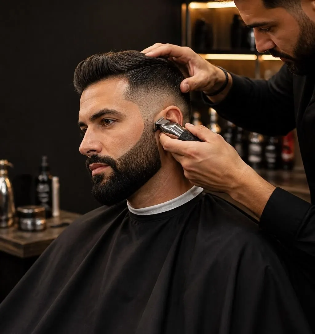 Beard grooming and detailing by Barber Home Service