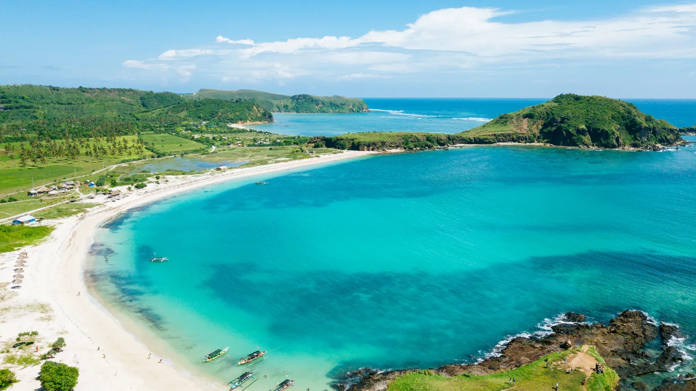 Lombok coastline from the sea