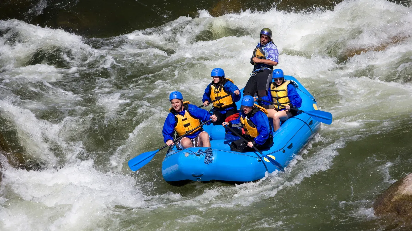 Adventure activities including rafting in Bali
