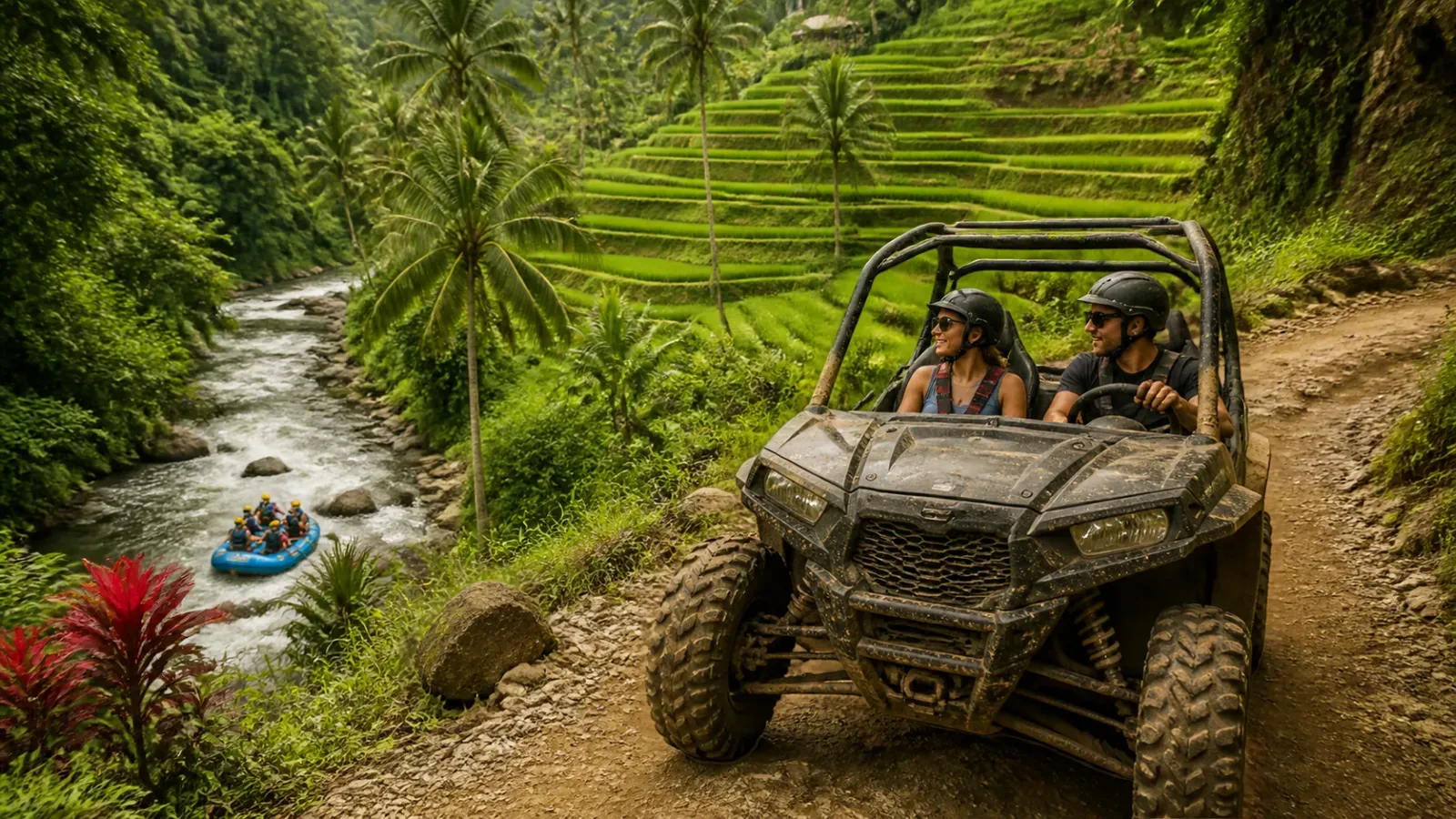 Ubud UTV Buggy, Rafting & Rice Terrace Experience