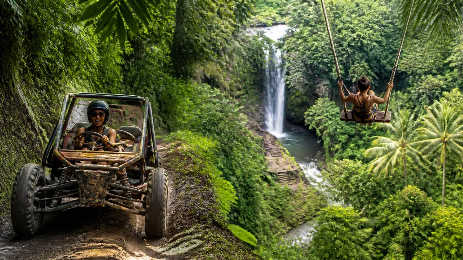 Ubud Jungle Cart, Swing & Waterfall Experience