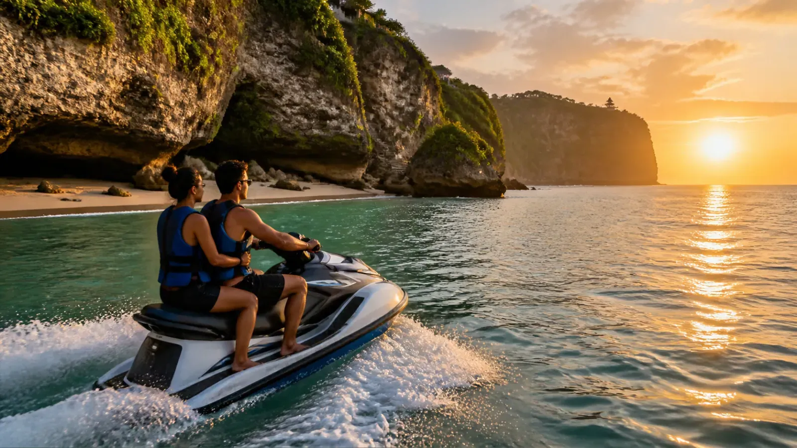 Bali Jetski, Suluban Beach & Uluwatu Sunset Cliff Tour