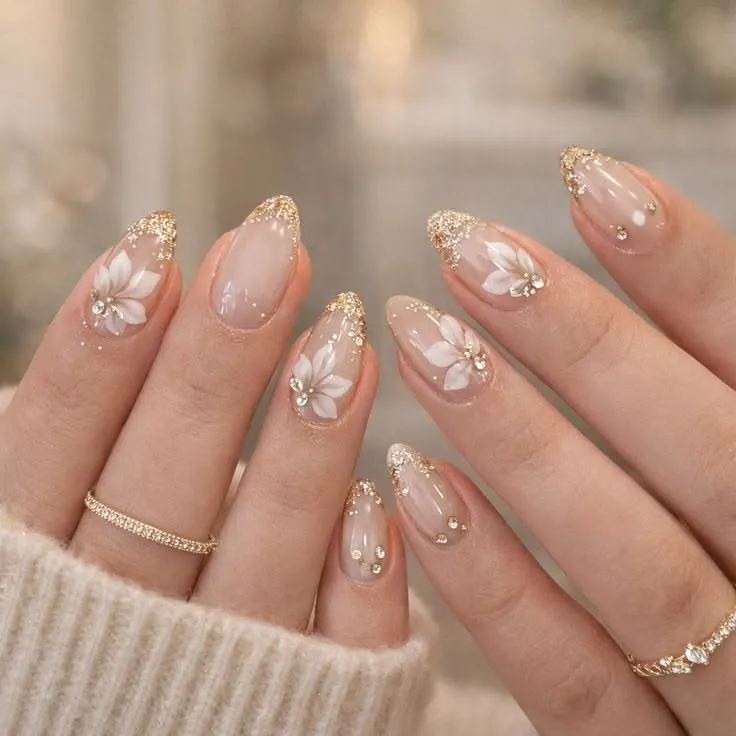 Gel nail care and polish at a spa station