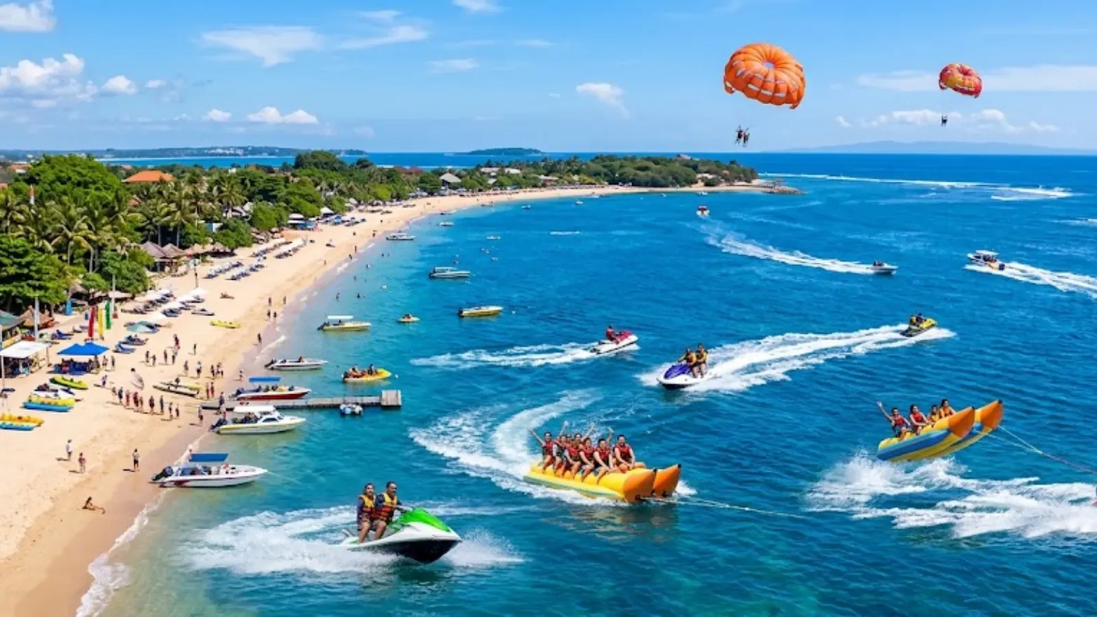 Surfer riding an ocean wave, representing Tanjung Benoa watersports.