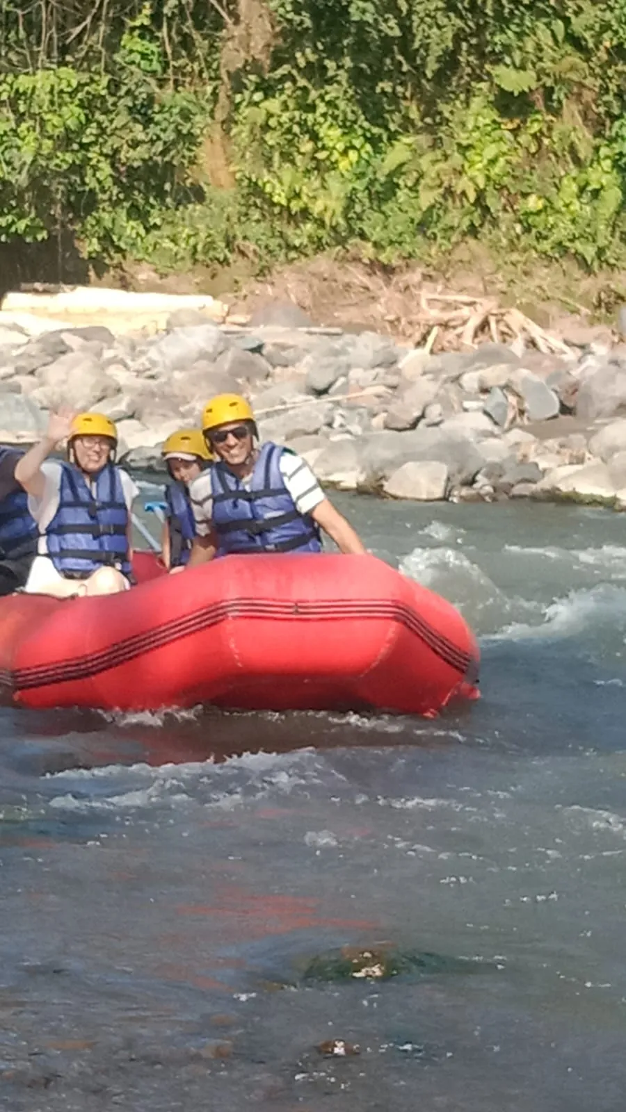 Scenic reference: a raft on river water