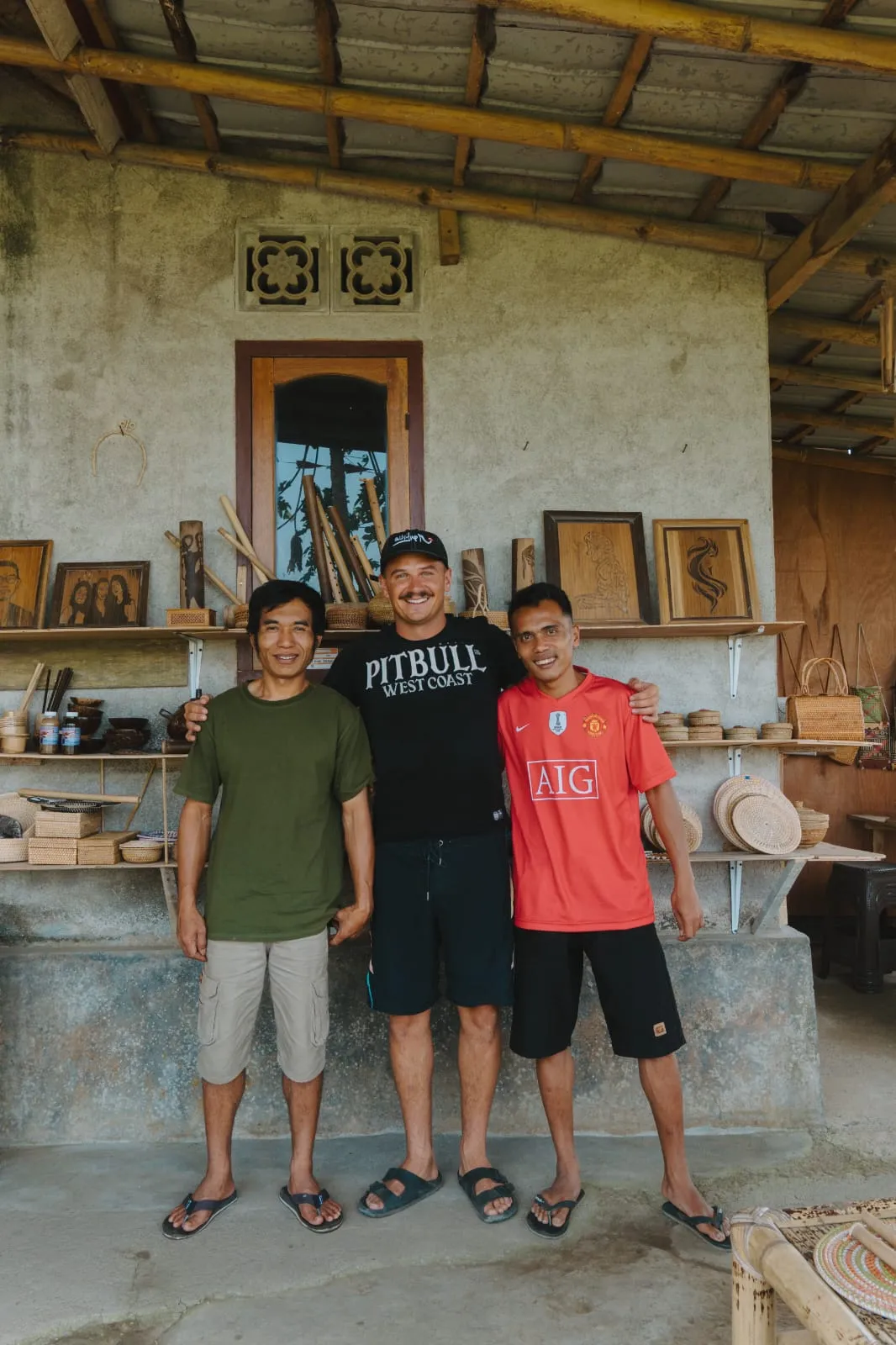 Guests with a local craftsman