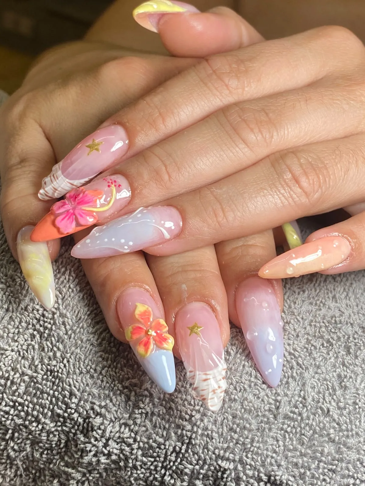Floral nail art from the studio table